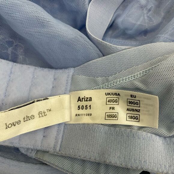 Panache Ariza 5051 Underwire Balconnet Non Padded Blue Bra Size 40GG - Picture 12 of 12